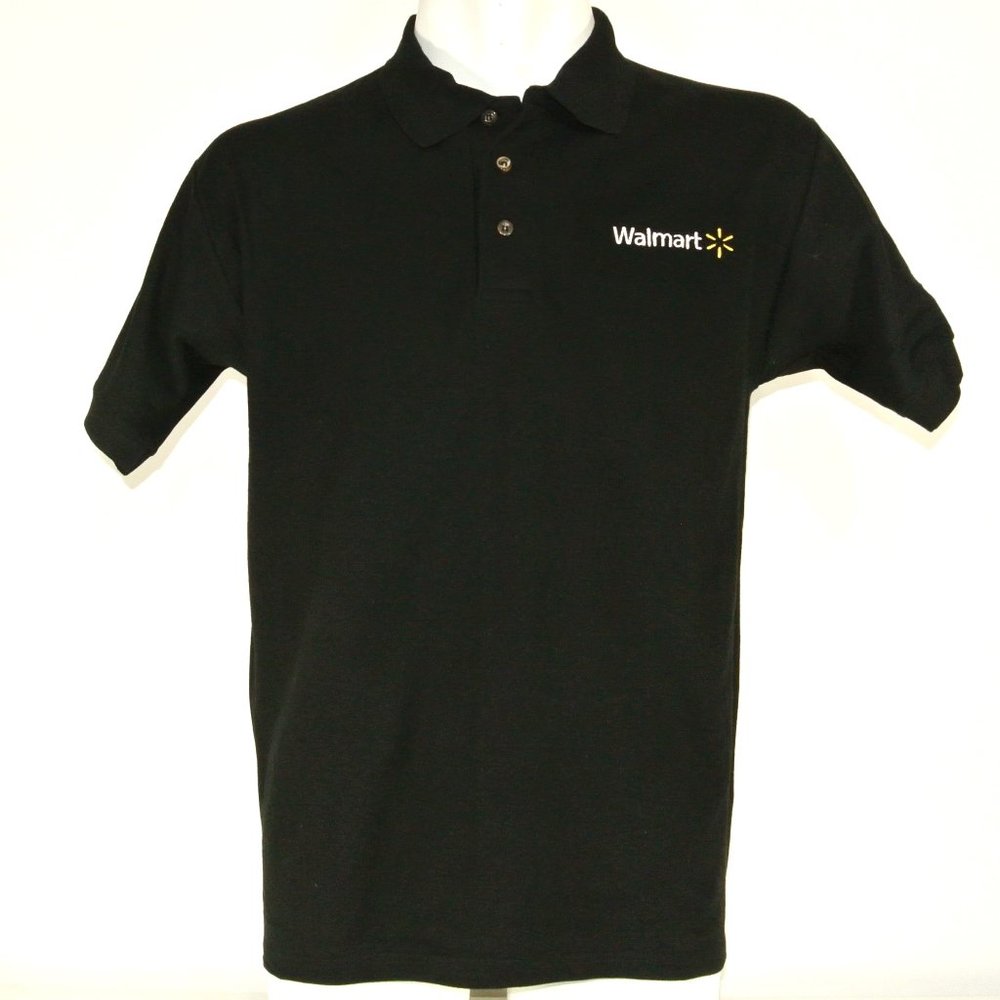 WALMART Manager Associate Employee Uniform Men's Black Polo Shirt Size M